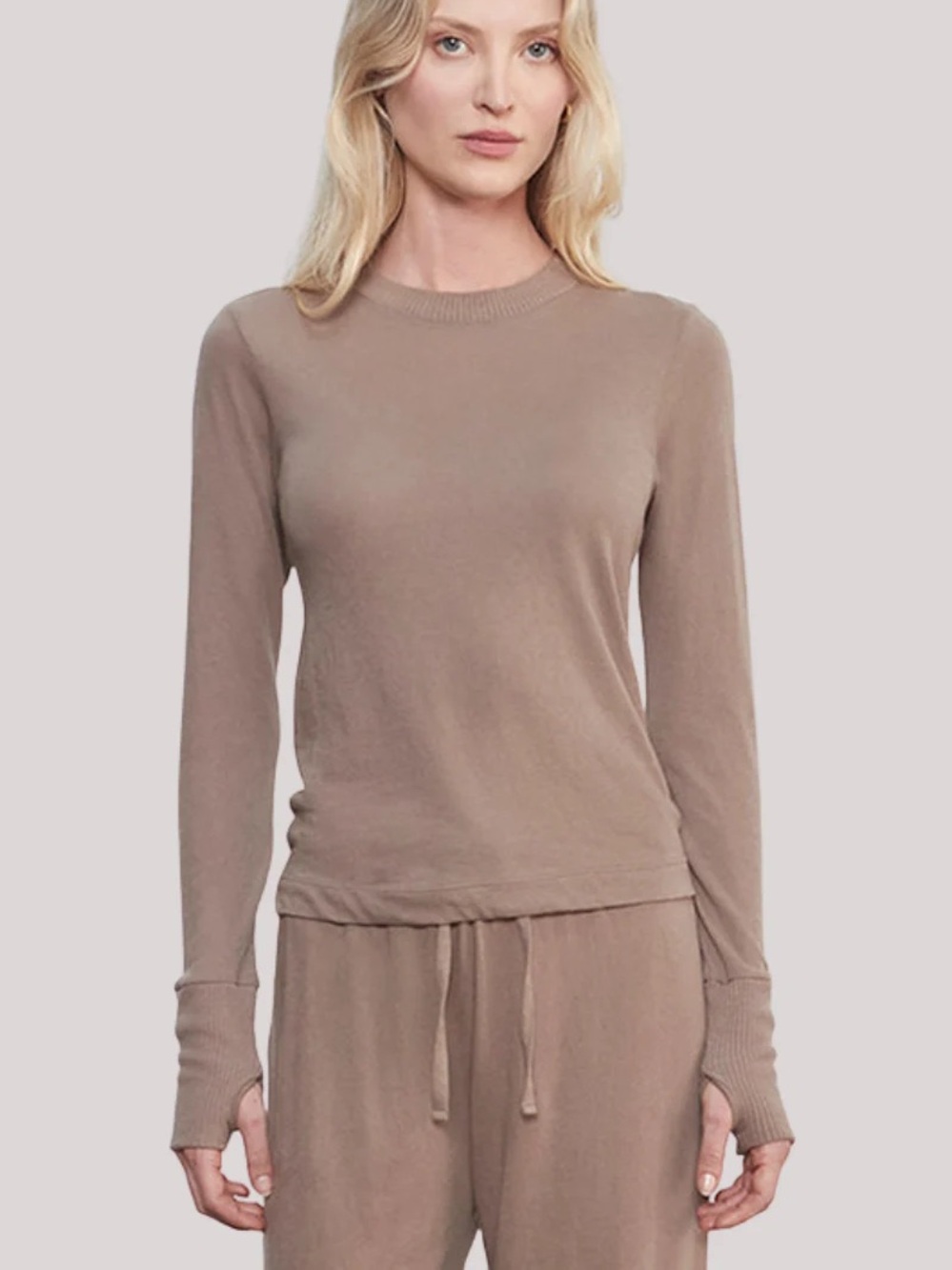 Enza Costa cashmere easy cuffed crew top